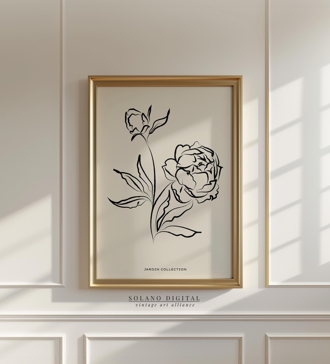 Peony Line Art Minimalist Botanical Art Print