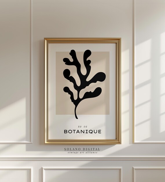 Botanique No 06 Matisse Inspired Bold Black Leaf Cutout Poster