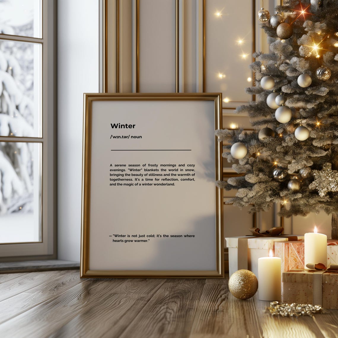 Winter Definition Minimalist Typography Print Quote Seasonal Gift - Image 3