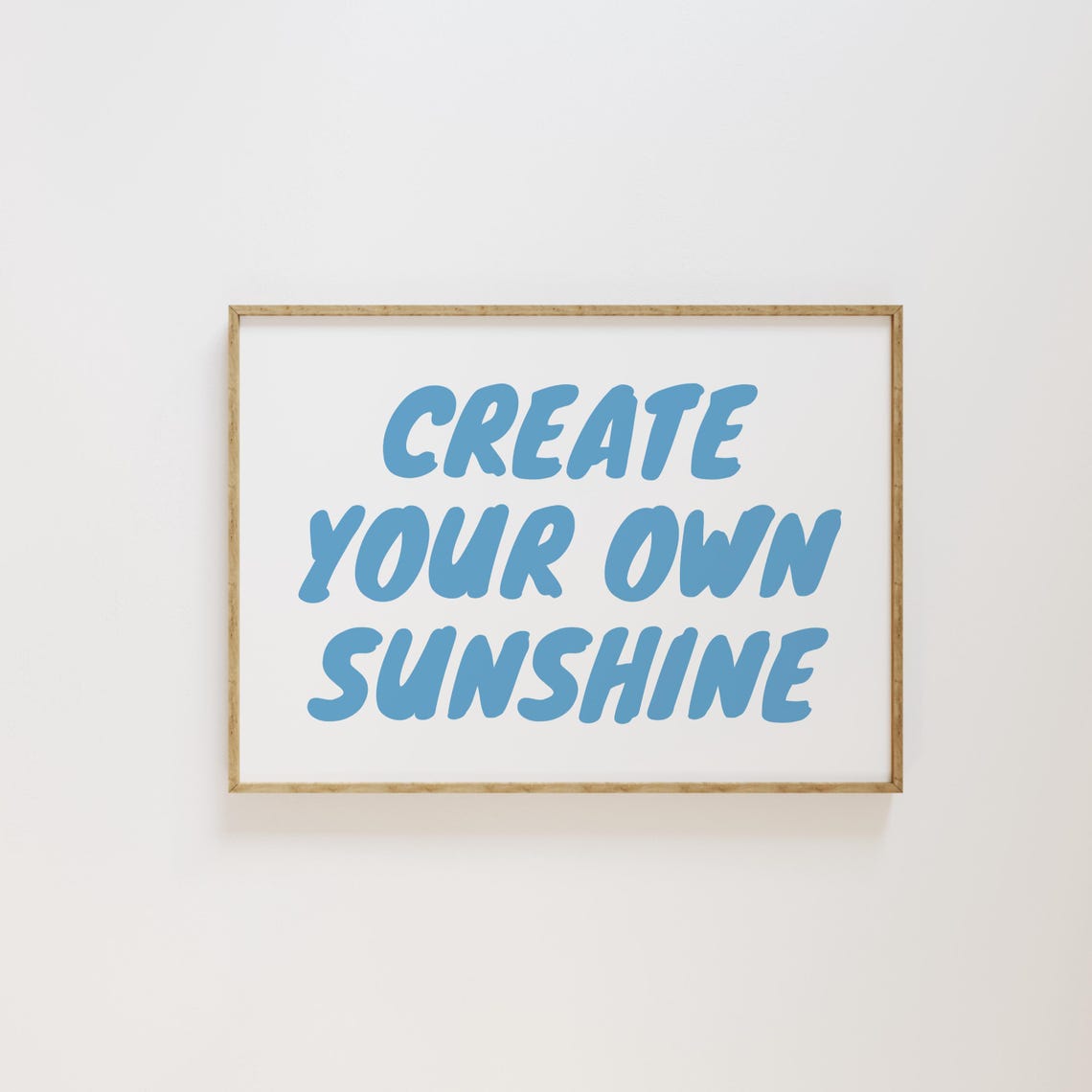 Create Your Own Sunshine Blue Retro Bubble Lettering Quote Poster