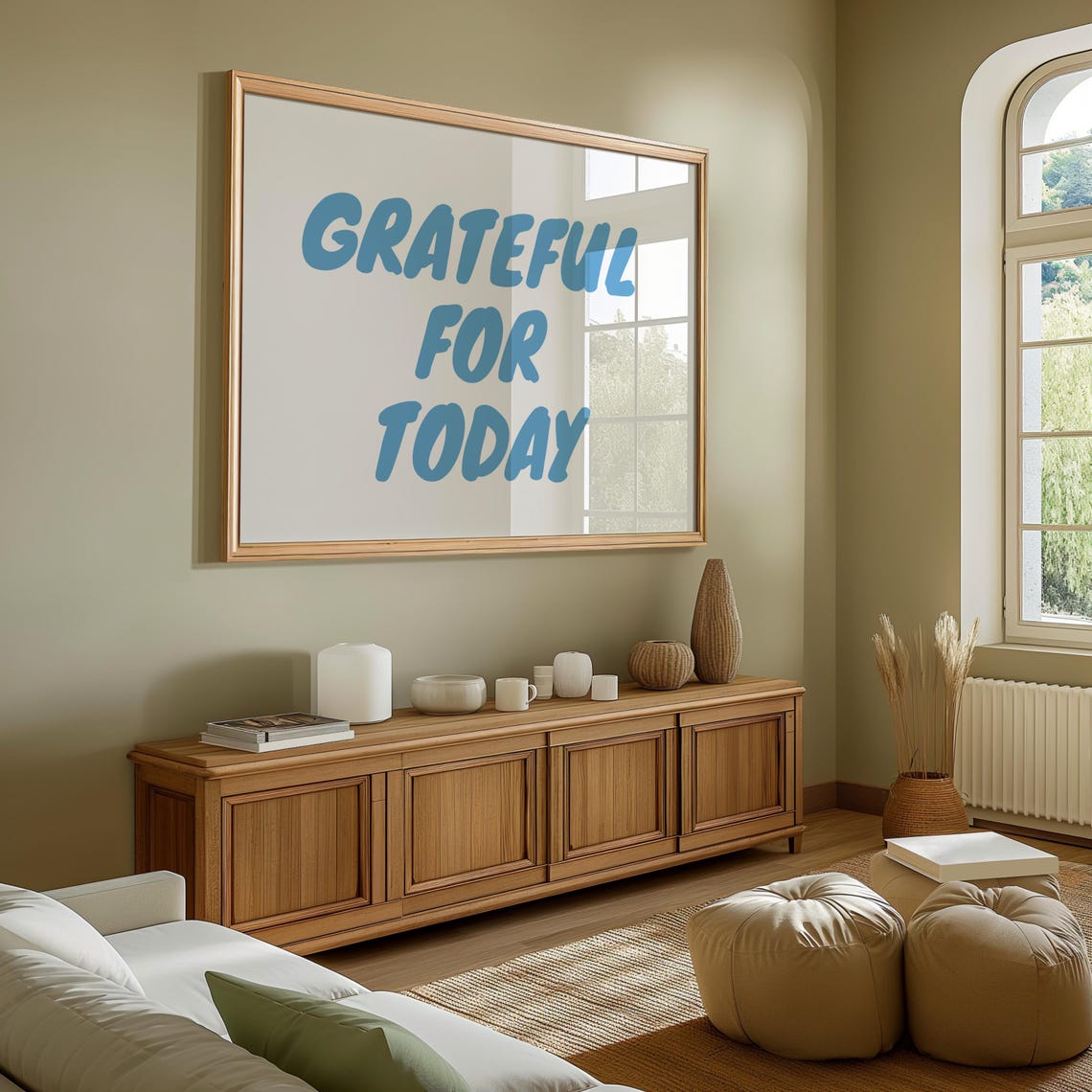 Grateful For Today Blue Retro Bubble Lettering Positive Quote Poster - Image 3