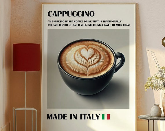 Coffee Print Italian Cappuccino Print Cappuccino Wall Art Trendy Wall Art Print Coffee Poster Coffee Lover Gift