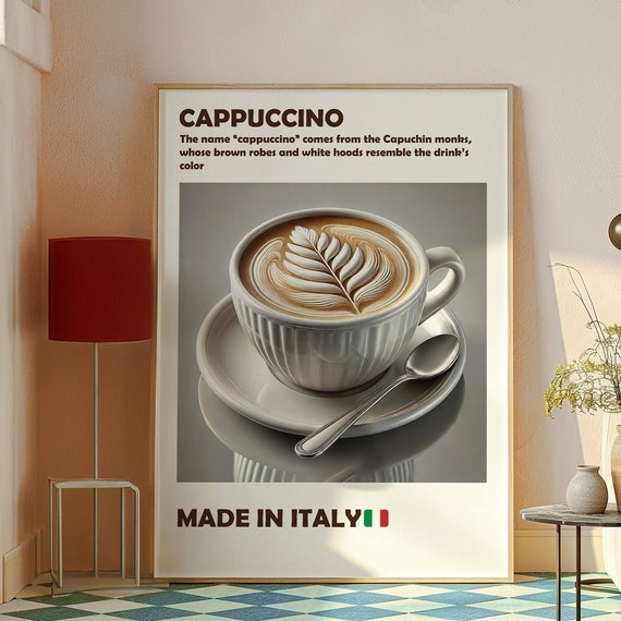 Coffee Print Coffee Poster Italian Cappuccino Print Cappuccino Wall Art Trendy Wall Art Print Coffee Lover