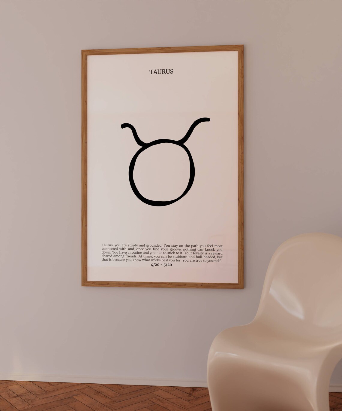 Taurus Zodiac Sign Symbol Minimal Black And White Astrology Poster - Image 2