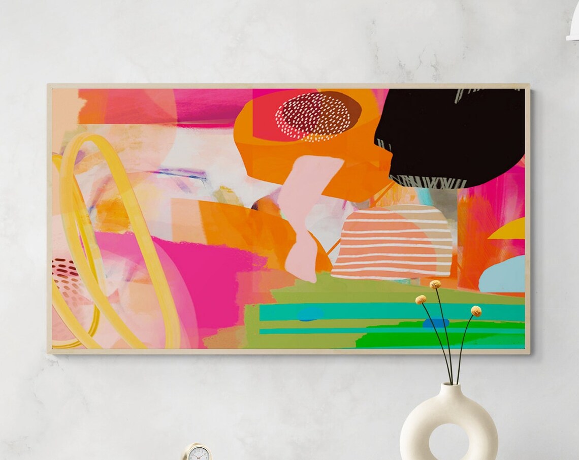 Frame TV Abstract Art, Colorful Multicolor Print - Image 5