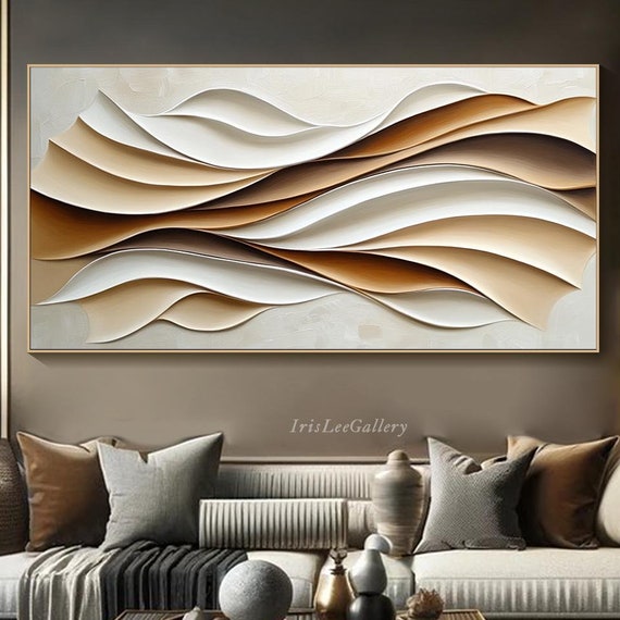 Wabi Sabi Abstract Wave Wall Art Print, Neutral Tones