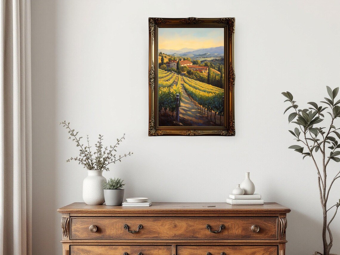 Tuscany Vineyard Landscape, Rustic Italian Countryside - Image 2