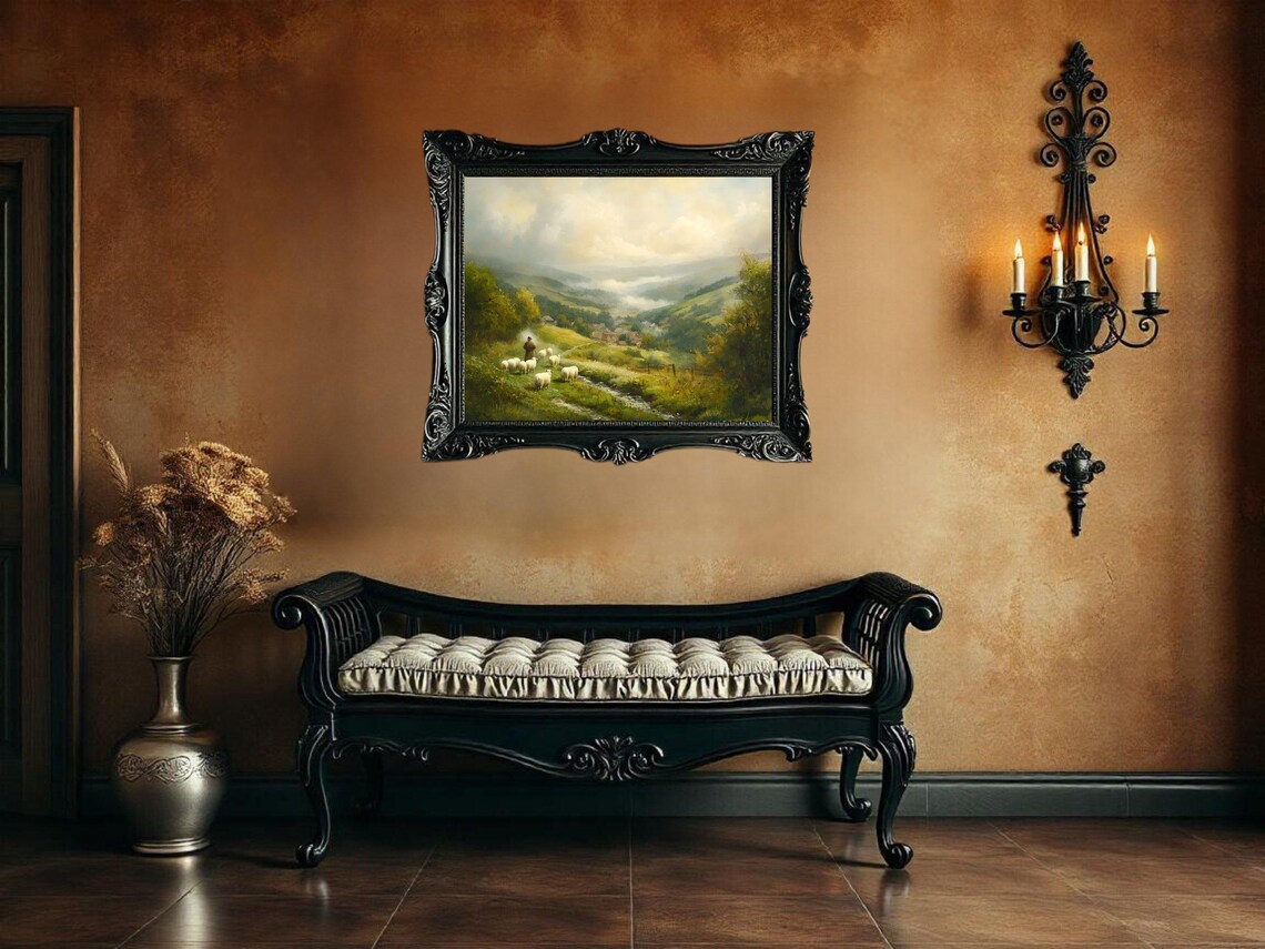 Serene Countryside Landscape, Rustic Farm Scenery - Image 3