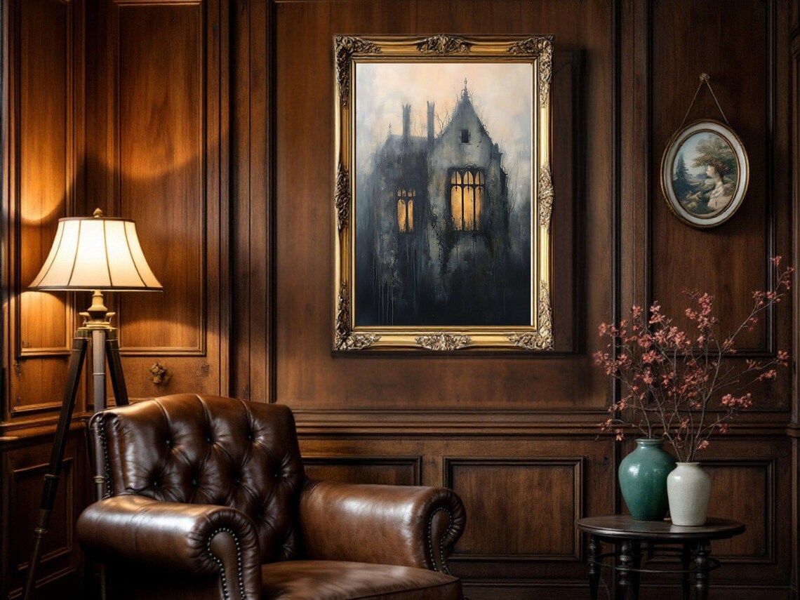 Haunted House Gothic Halloween Decor, Vintage Mansion - Image 3