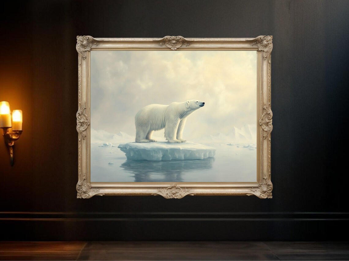 Polar Bear Art Print, Arctic Animal Photography