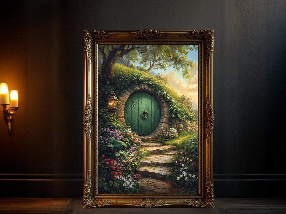 Enchanted Garden Door, Fairy Tale Cottage Print