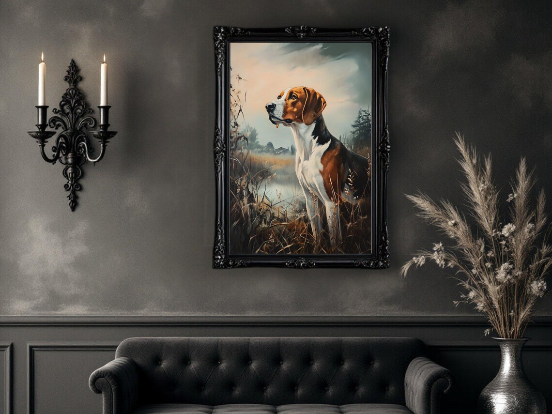 Beagle Dog Painting, Rustic Nature-Inspired Decor - Image 3