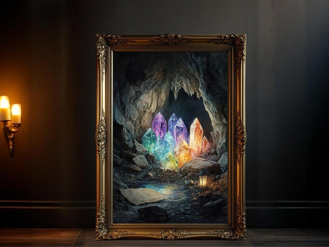 Mystical Crystal Cave - Gemstone Fantasy Landscape