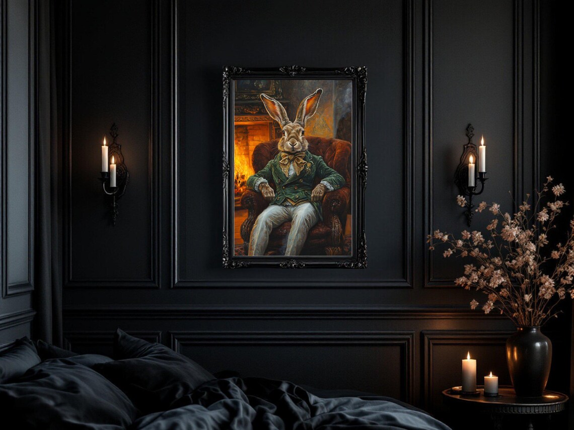 Whimsical Rabbit Portrait, Victorian Outfit Fantasy - Image 2