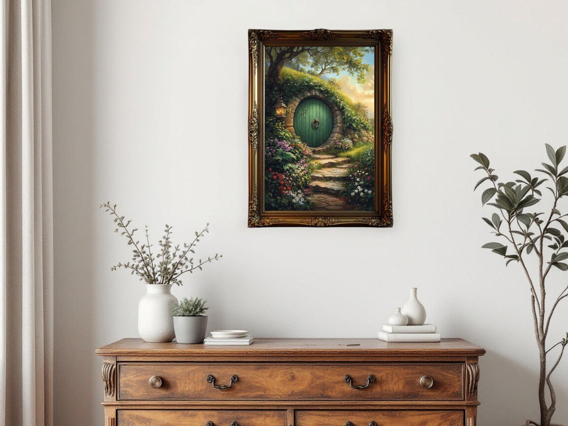 Enchanted Garden Door, Fairy Tale Cottage Print - Image 3