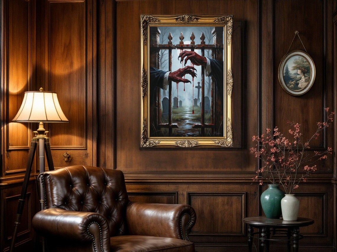 Gothic Cemetery Hand, Creepy Horror Wall Art - Image 3