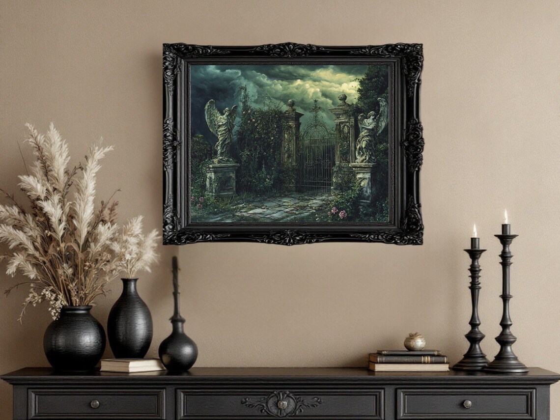 Mysterious Gothic Garden Gate, Dark Fantasy Poster - Image 3