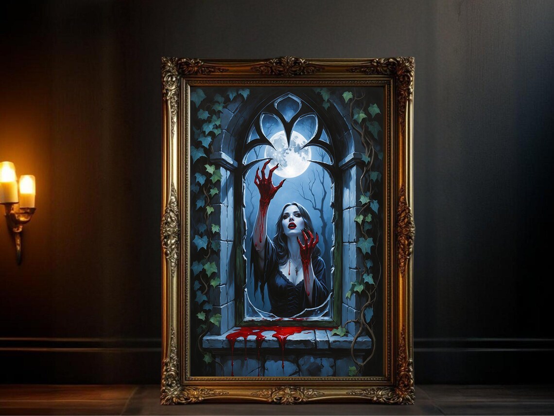 Gothic Vampire Moonlit Fantasy Horror Poster