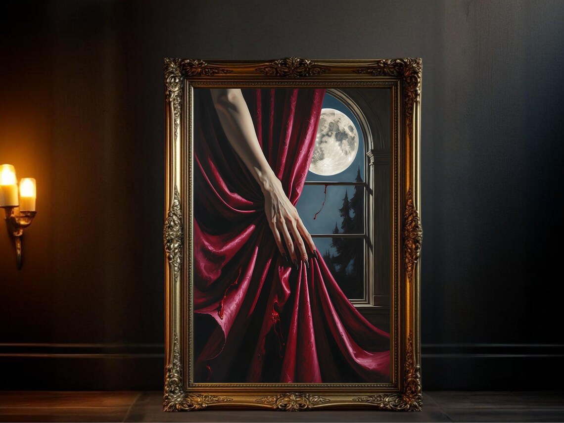Moonlit Night, Gothic Halloween Decor Poster Print