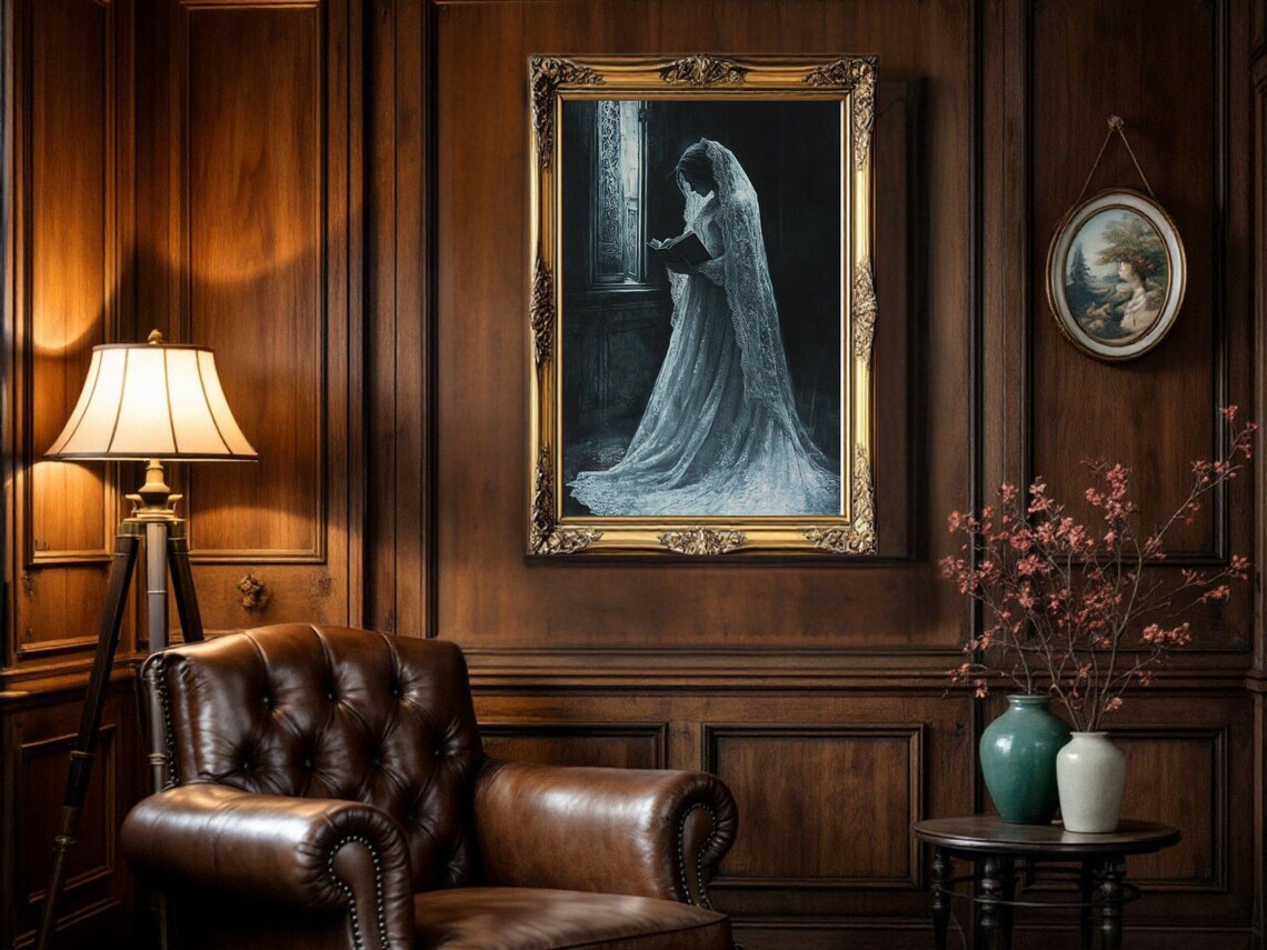 Gothic Lady Reading, Dark Academia Poster - Image 2