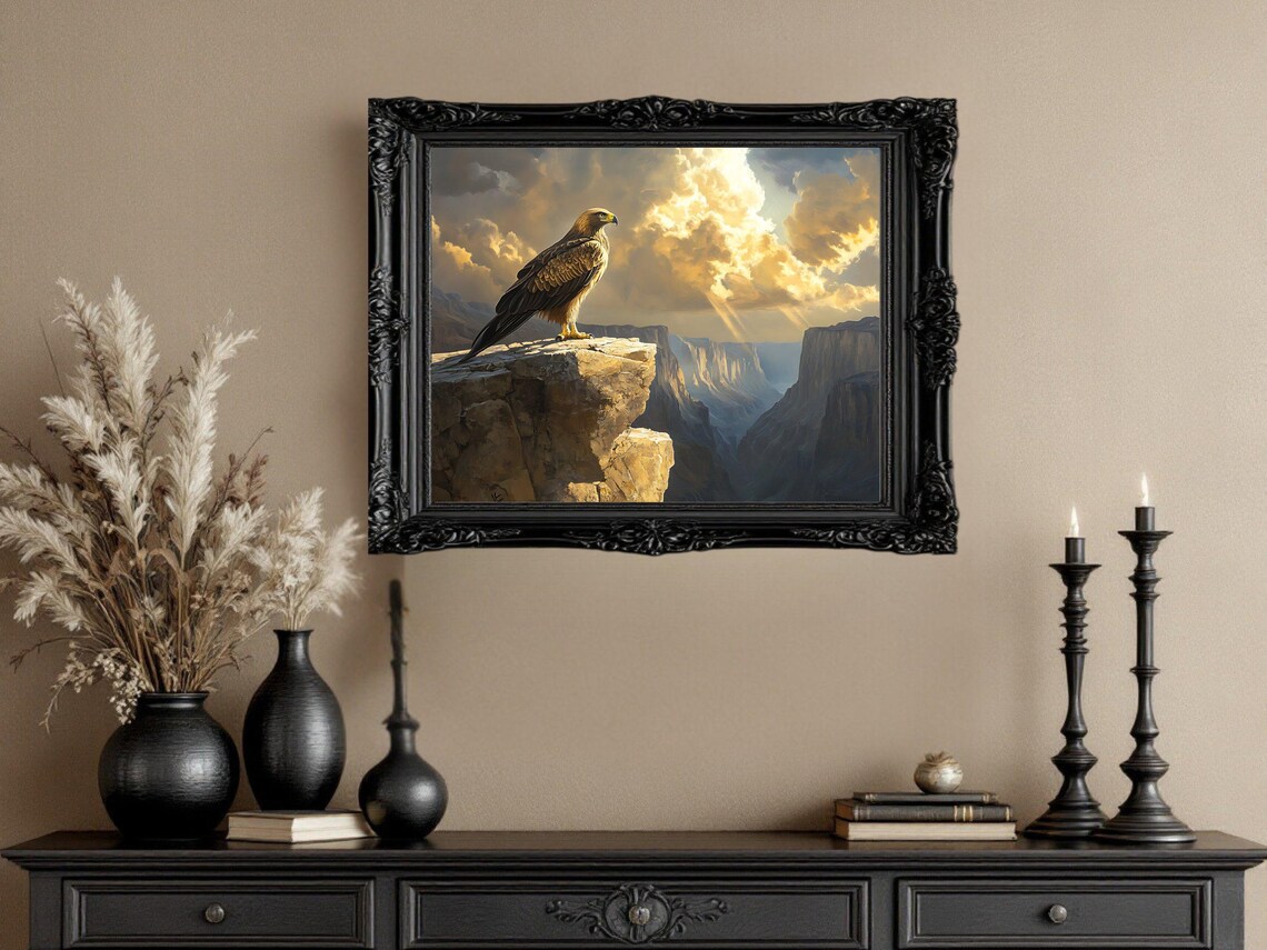 Majestic Eagle - Golden Canyon View, Nature Inspired - Image 3