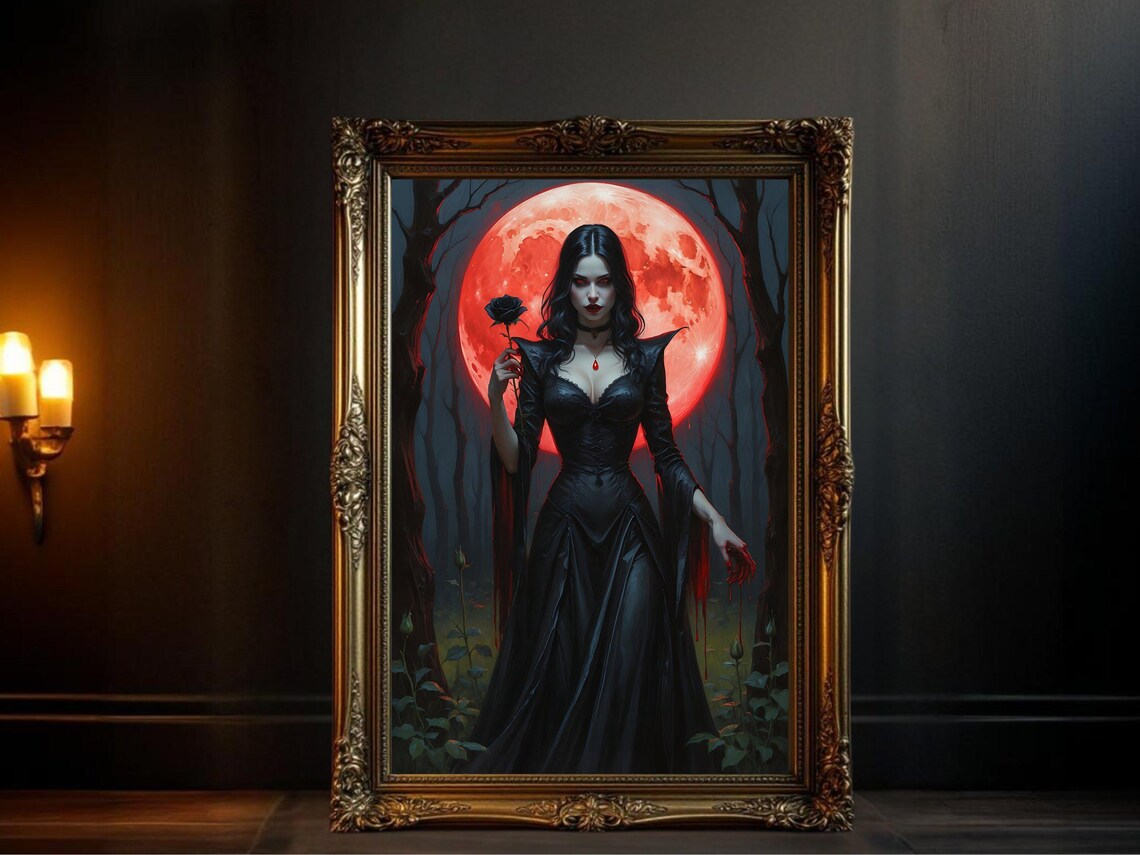 Gothic Witch Dark Fantasy Halloween Decor Poster