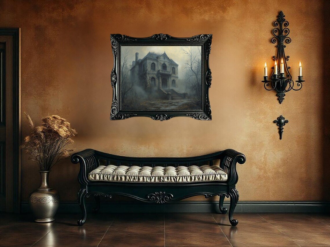 Haunted House, Spooky Gothic Home Decor Art Print - Image 2