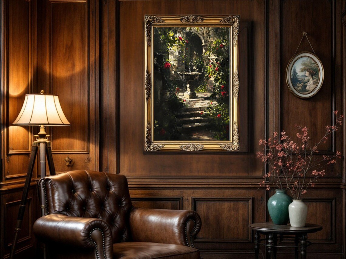Enchanted Garden, Vintage Rose Garden Art Print - Image 3