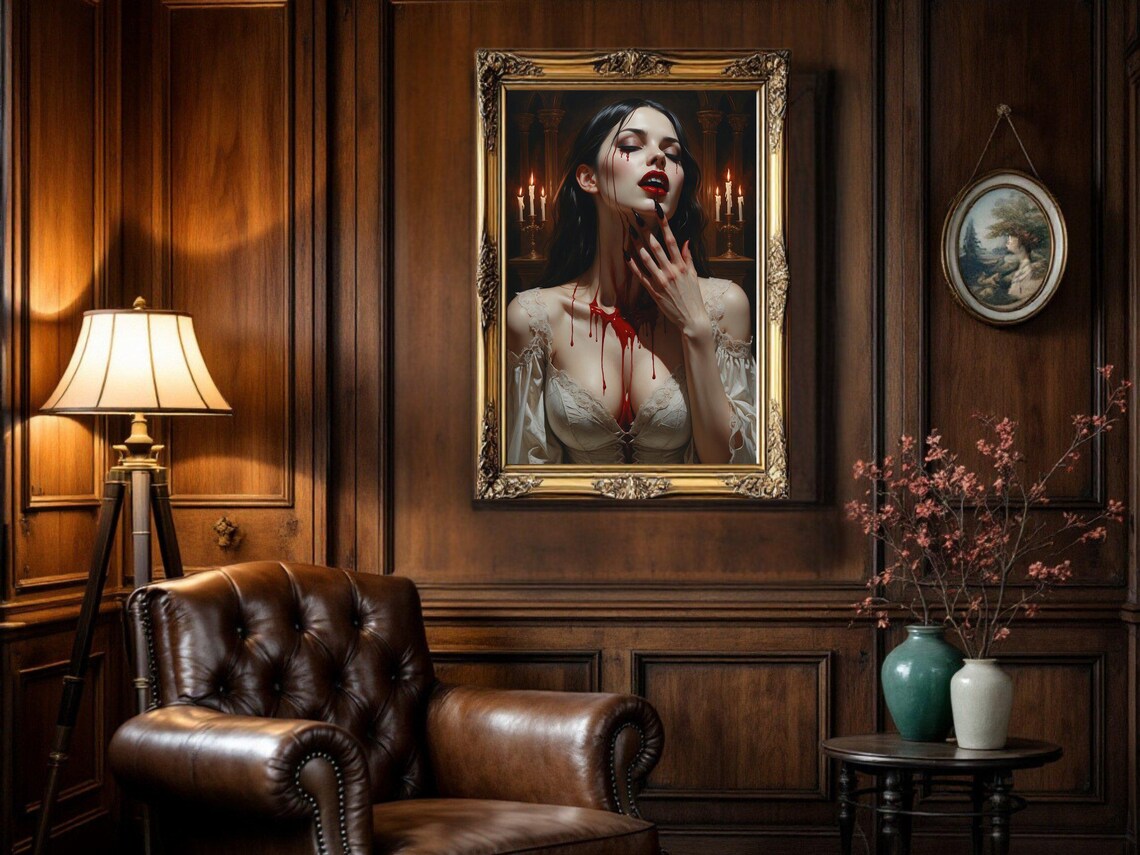 Vampire Woman Gothic Dark Fantasy Art Print - Image 3