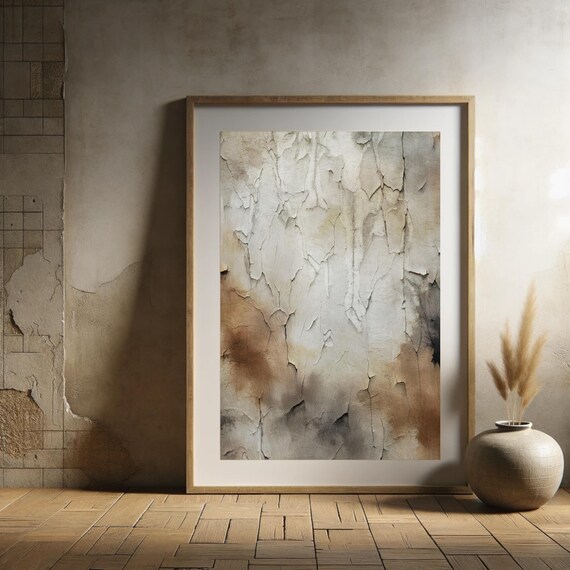 Wabisabi Japandi Wall Art Minimalist Neutral Texture Print Modern Rustic Abstract Poster