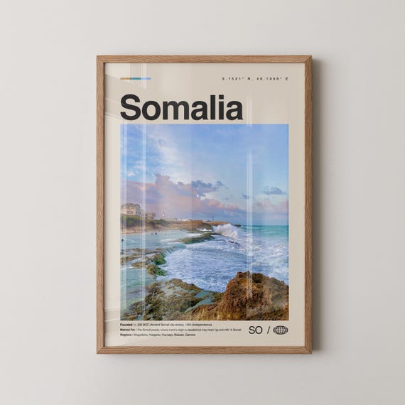 Somalia Print Wall Art Poster Photo Soomaaliya Somali Mogadishu Africa