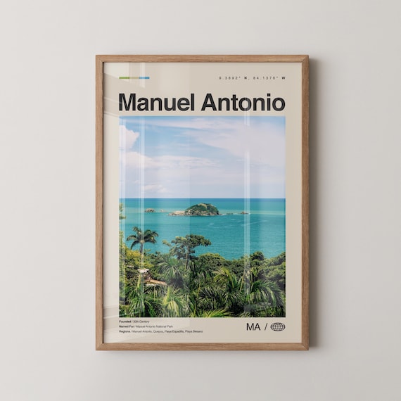 Manuel Antonio Costa Rica Travel Poster Turquoise Beach Photo Gift Decor