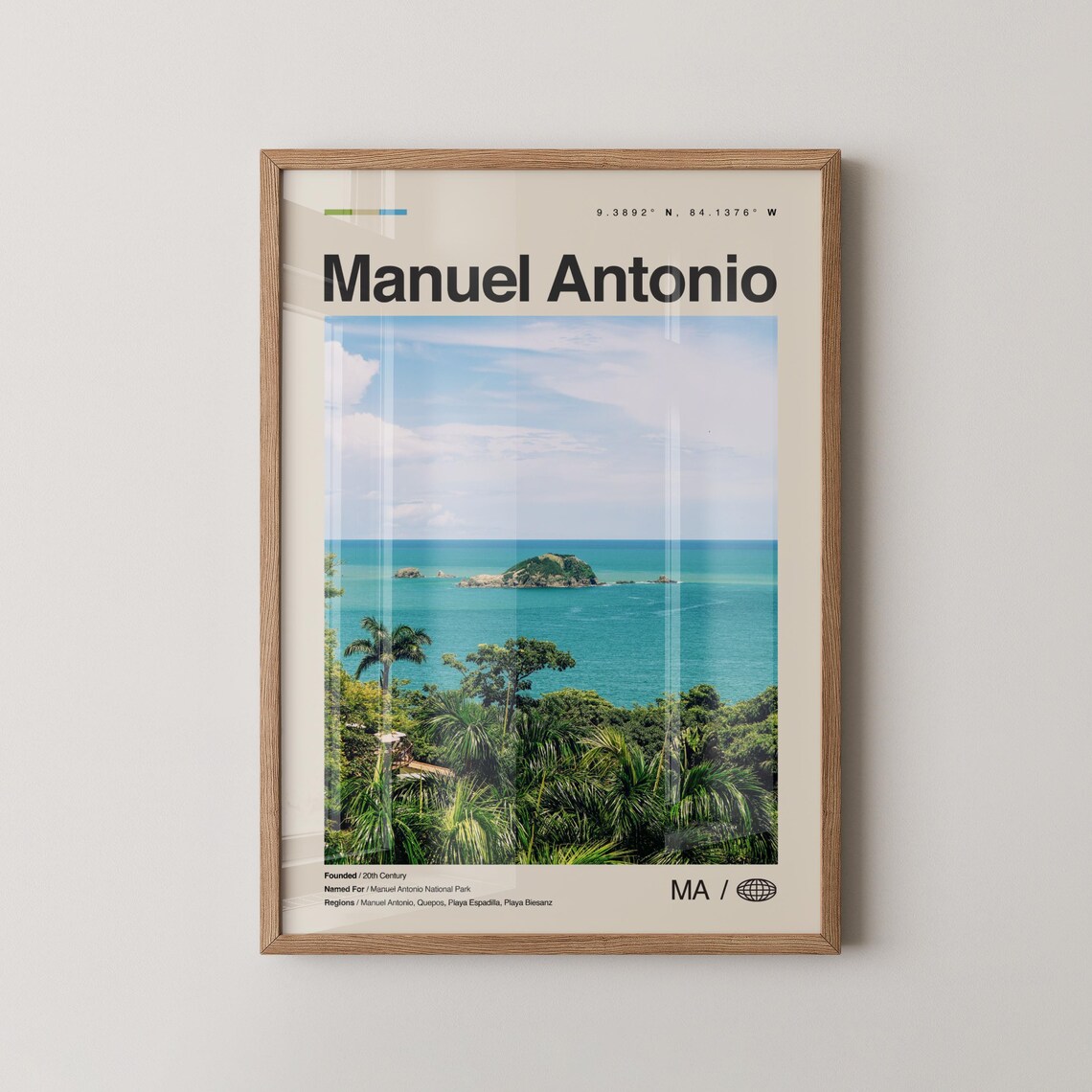 Manuel Antonio Costa Rica Travel Poster Turquoise Beach Photo Gift Decor
