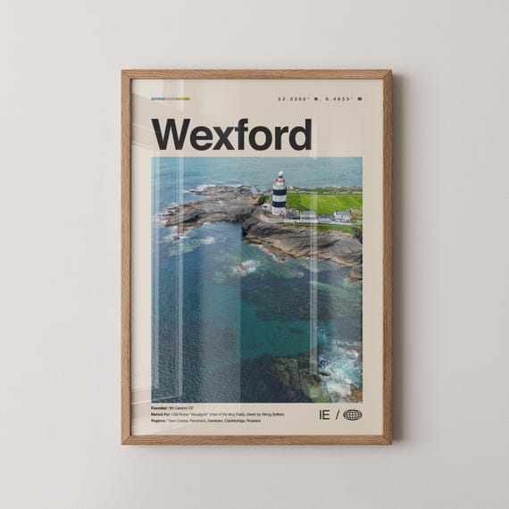 Wexford Print Wall Art Poster Photo Dcor Map Ireland