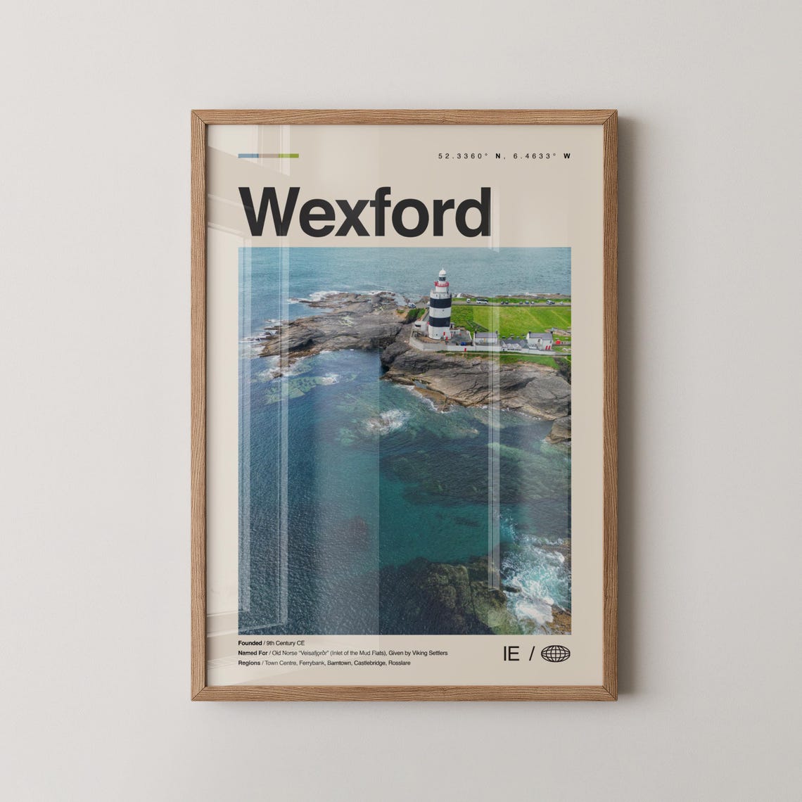 Wexford Print Wall Art Poster Photo Dcor Map Ireland