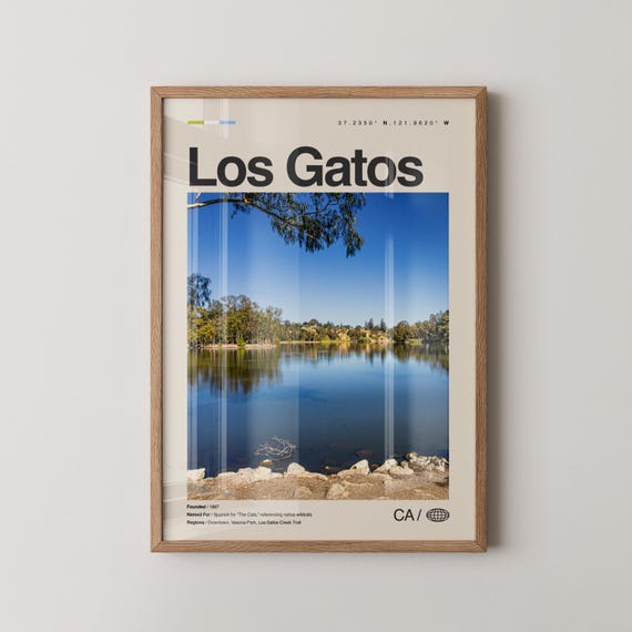 Los Gatos Print Wall Art Poster Photo Vasona Lake Park Creek Trail Testarossa