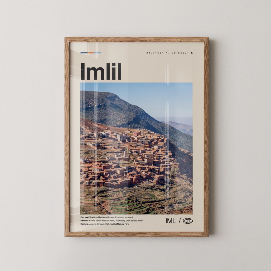 Imlil Print Wall Art Poster Photo Dcor Map Morocco
