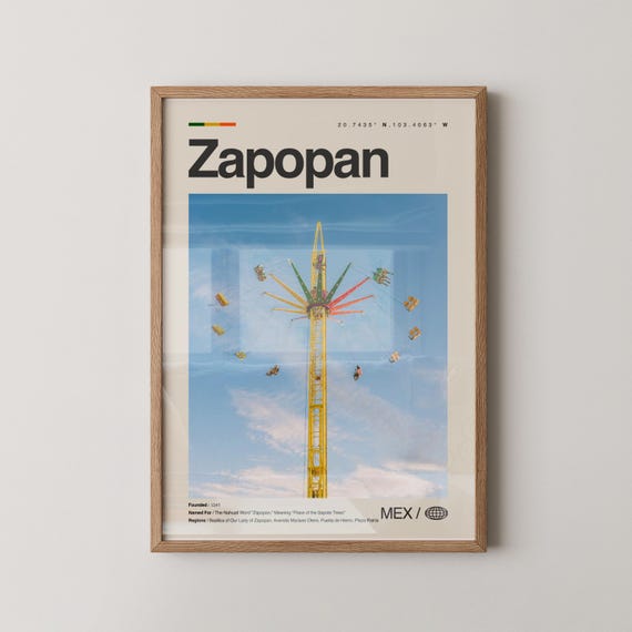 Zapopan Print Mexico Wall Art Poster Photo Baslica De Andares Shopping Center Plaza Las