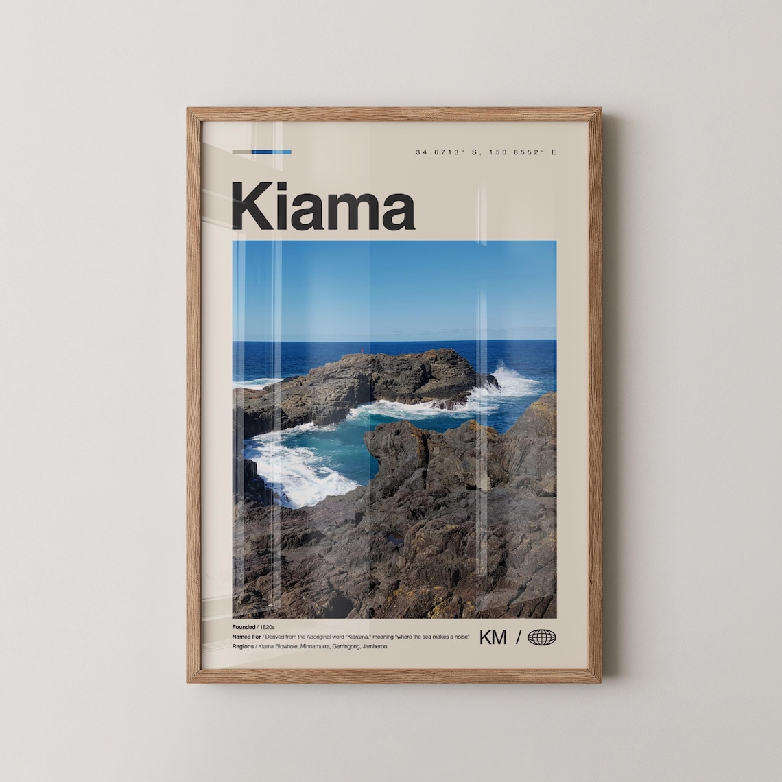 Kiama New South Wales Rocky Ocean Coast Australia Travel Poster