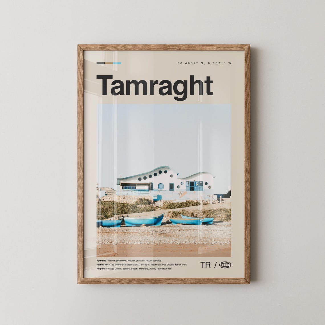 Tamraght Print Wall Art Poster Photo Dcor Map Morocco