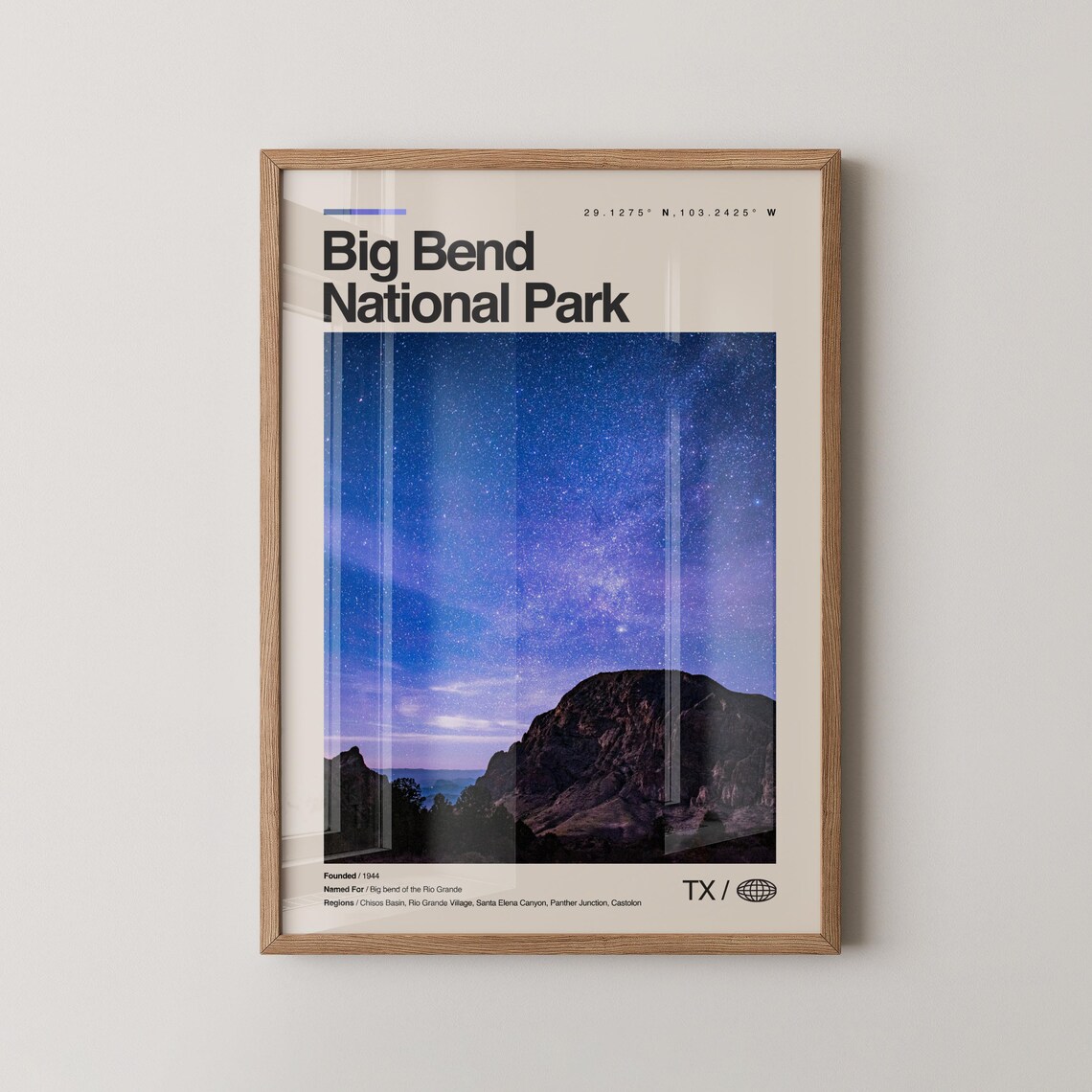Big Bend National Park Travel Poster, Real Photo