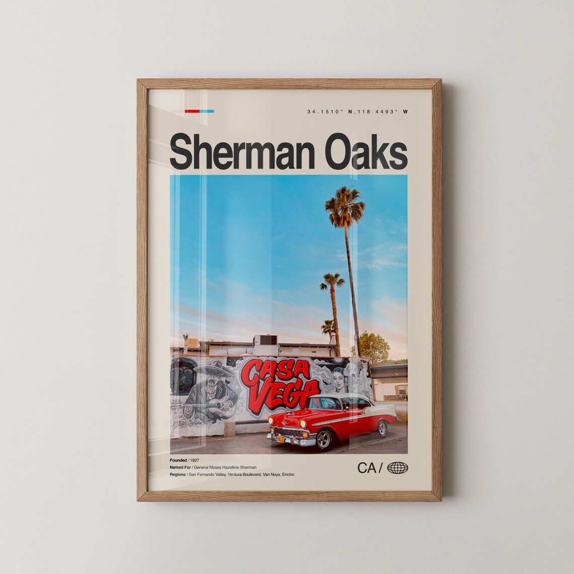 Sherman Oaks Print, Van Nuys Wall Art Poster