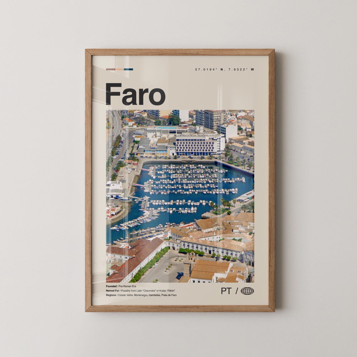 Faro Print Wall Art Poster Photo Dcor Map Portugal