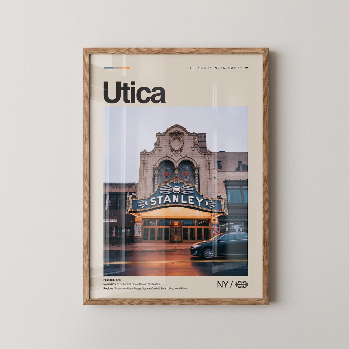 Utica New York Stanley Theatre Historic Landmark Travel Poster