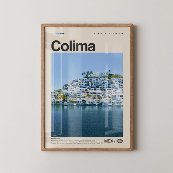 Colima Print Mexico Wall Art Poster Photo Volcn De Catedral Baslica Menor Jardn Libertad Palacio