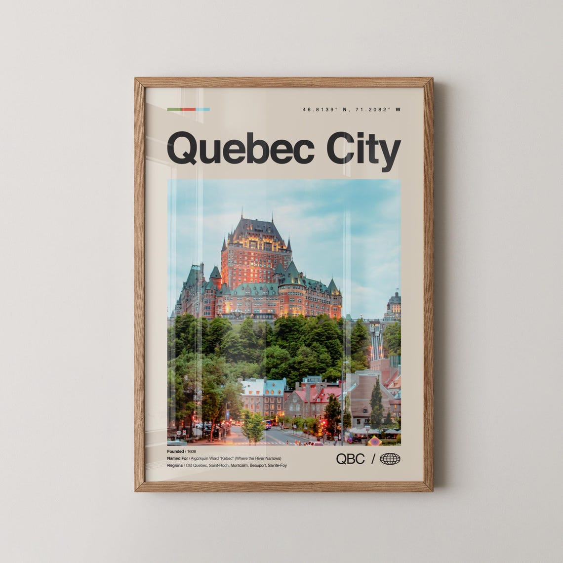 Quebec City Chateau Frontenac Minimalist Travel Photo Poster