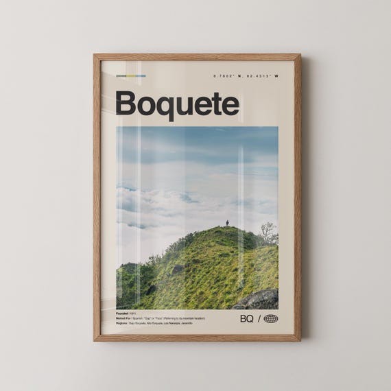 Boquete Print Wall Art Poster Photo Dcor Map Panama