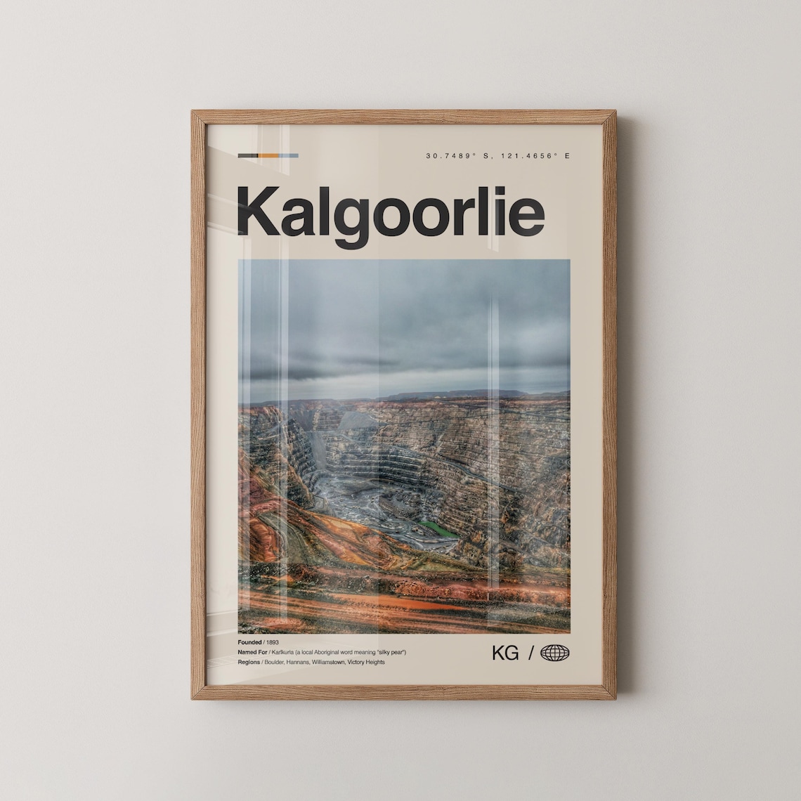 Kalgoorlie Western Australia Open Cut Mine Photography Travel Poster