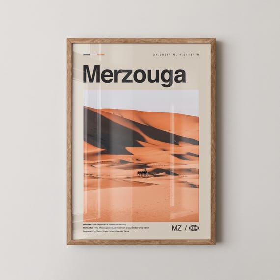 Merzouga Print Wall Art Poster Photo Dcor Morocco