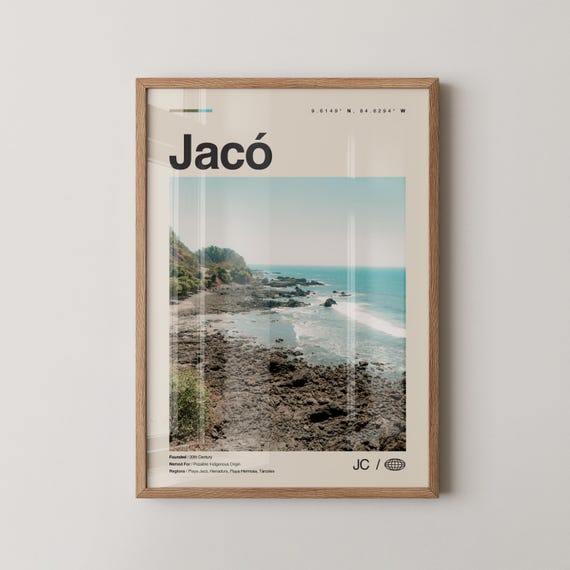 Jaco Print Wall Art Poster Photo Dcor Map Costa Rica